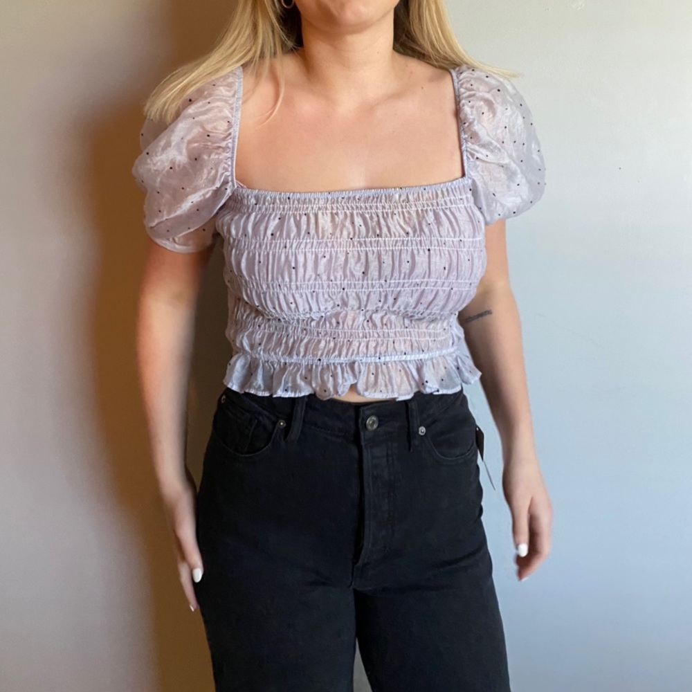 Light Purple Polka Dot ZARA Top